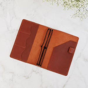 Engraved leather notebook cover, Refillable leather notebook, Leather notebook case, Leather travel journal case, Personalized journal cover