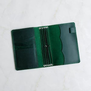 Leather travel notebook cover, Monogrammed notebook cover, Notebook cover with pockets, Customized notebook, Journal cover with pen holder