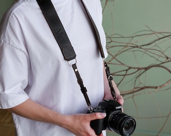 Correa de cuero personalizada para cámara, Correa para cámara con nombre, Correa de cuero para el cuello de la cámara, Correa para cámara grabada personalizada, Correa para cámara DSLR