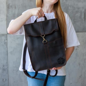 Womens leather laptop backpack, Handmade leather backpack, Leather work backpack women, Laptop rucksack, City backpack, Office backpack