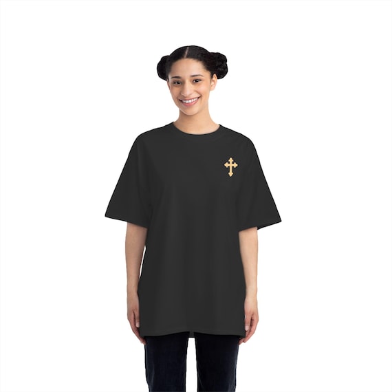Black Graphic T-Shirt with Inspirational Design, Faith-Based Tee, Casual Wear for Men and Women, Gift for Teens, Church Events