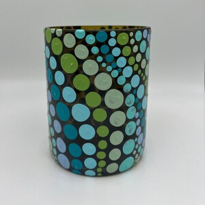 Dots All Over! Hand Painted and Hand Crafted Glass in Blues