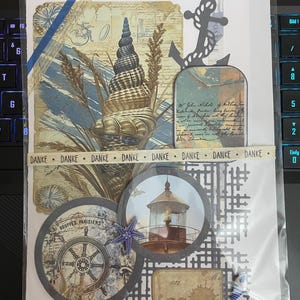 Carte de vœux avec motif maritime en format A5 avec enveloppe #1