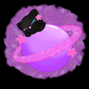 Cute cat space sticker