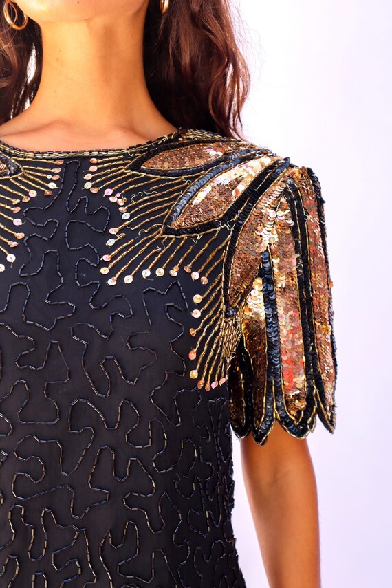 bronze beaded dress Beaded maxi dress