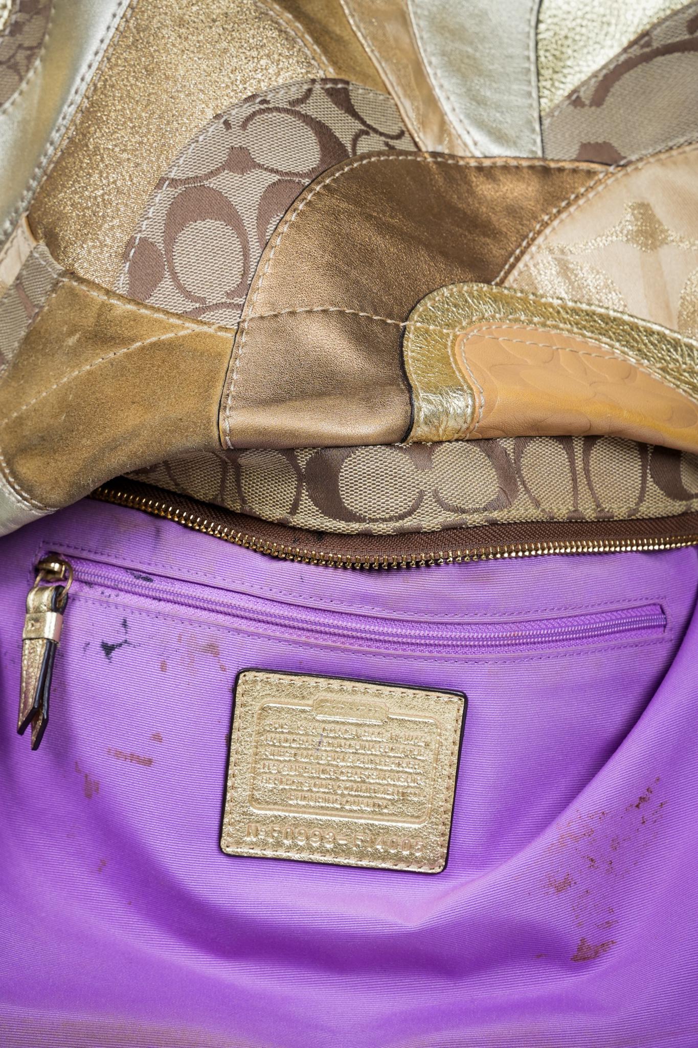 Coach Carly Gold Patchwork Shoulder Bag F14005 - Etsy