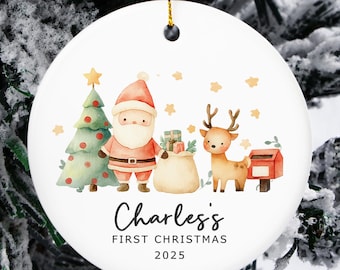 My First Christmas Bauble, Custom Baby 1st Christmas Ornament 2025, Ceramic Christmas Keepsake, New Baby Christmas Gift, New Mother Gift