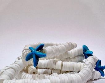 Bracelet étoile de mer argile bleue