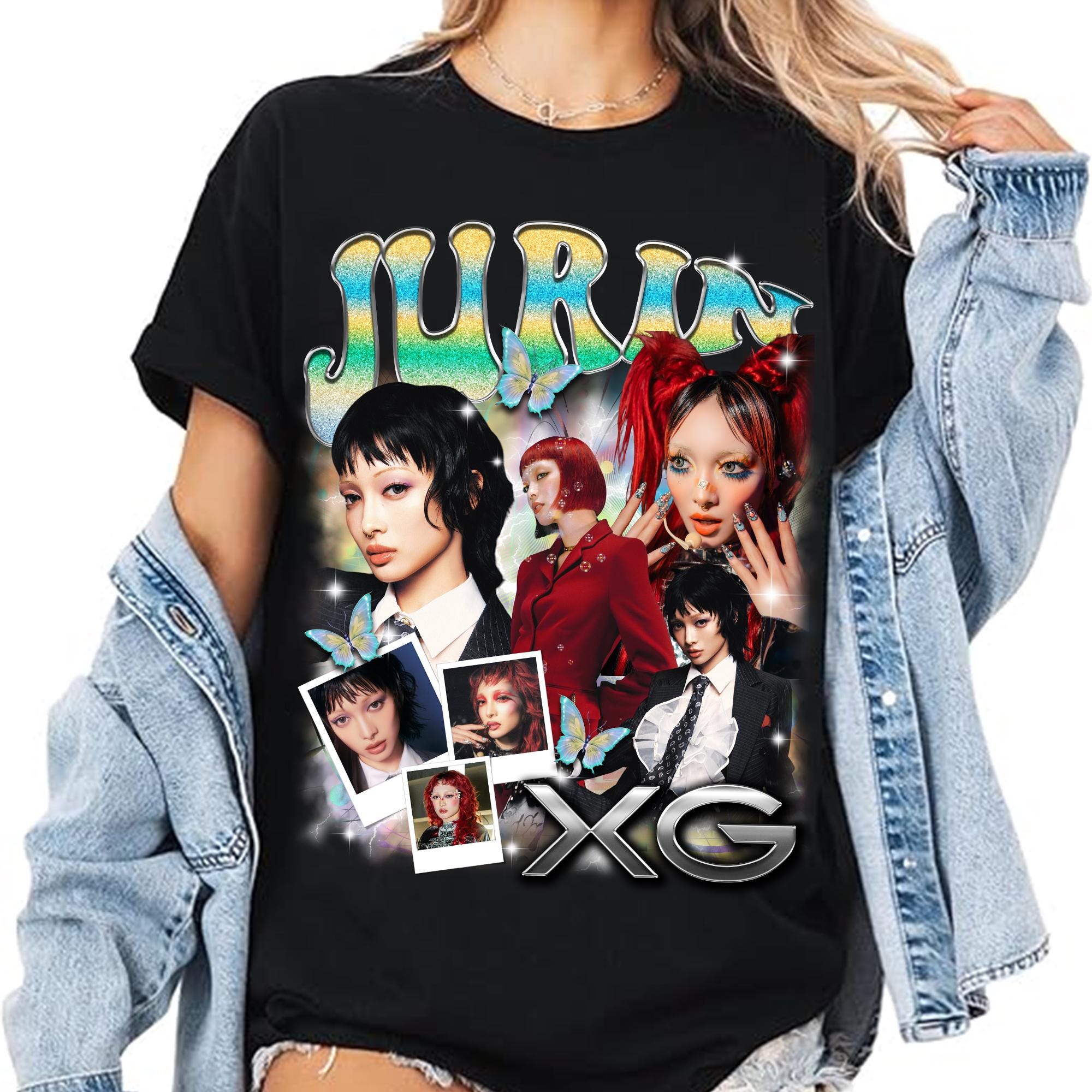 XG JURIN Tシャツ　L XG Jurin T-shirt: Retro 90s KPOP Bootleg Tee - Etsy