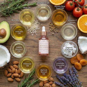 Hydrating Face Serum | For & Sensitive, Dry, Mature Skin | Natural Anti-Aging Botanical Oils | Rice Bran + Coconut Oil image 5