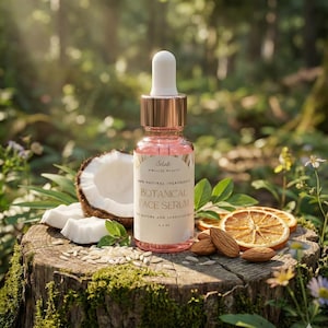 Hydrating Face Serum | For & Sensitive, Dry, Mature Skin | Natural Anti-Aging Botanical Oils | Rice Bran + Coconut Oil image 1