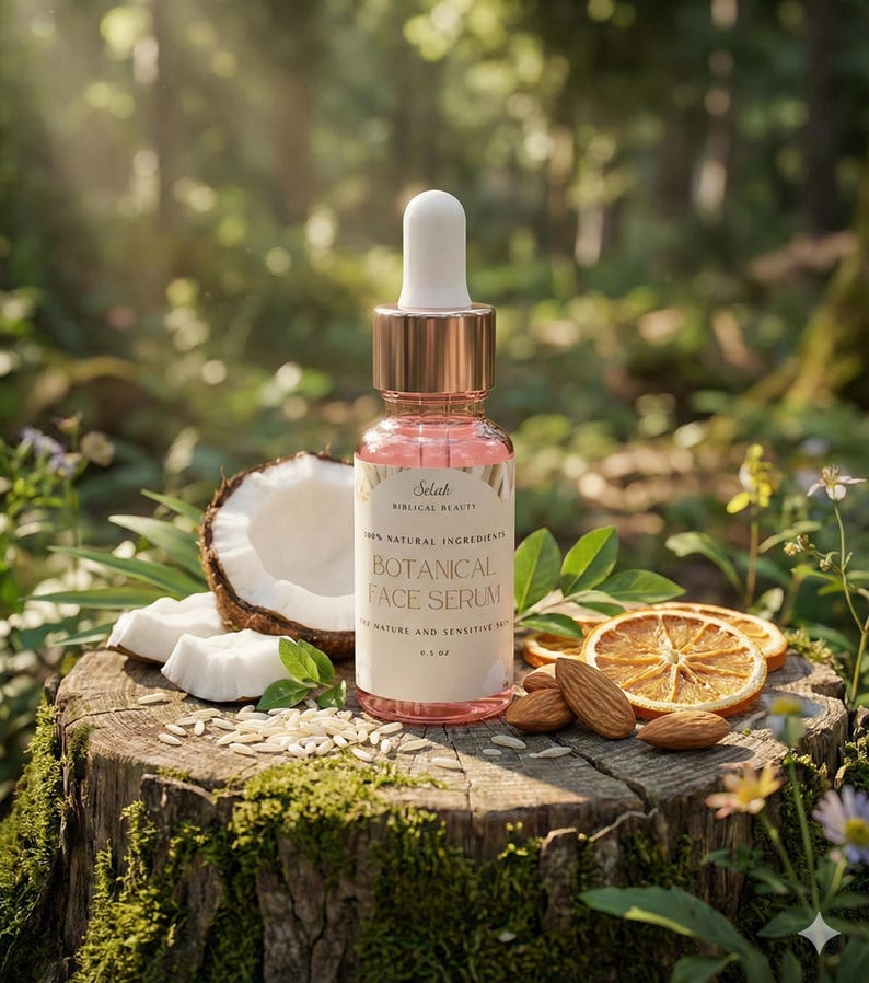 Hydrating Face Serum | For & Sensitive, Dry, Mature Skin | Natural Anti-Aging Botanical Oils | Rice Bran + Coconut Oil image 1