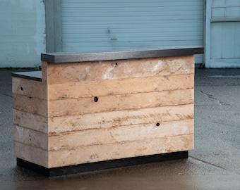 Reclaimed Reception desk with Hidden ADA Pullout and Solid Oak Counter