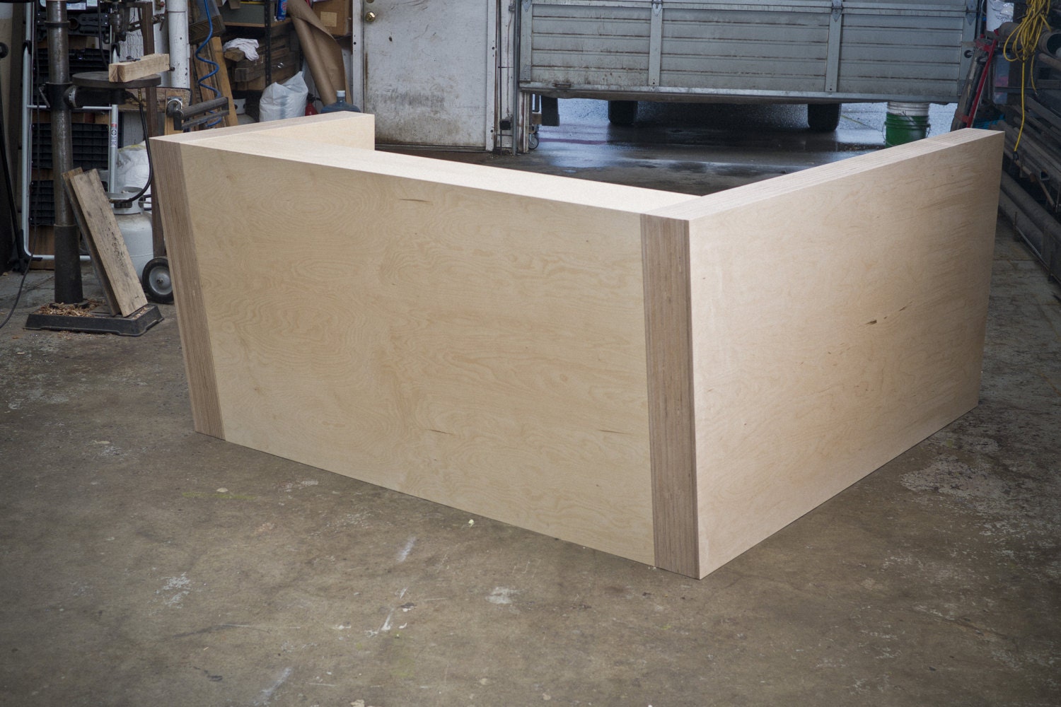 Baltic Birch Plywood Reception Desk With Side Extension Etsy