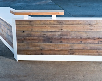 Custom Color and Shape Reclaimed Reception Desk