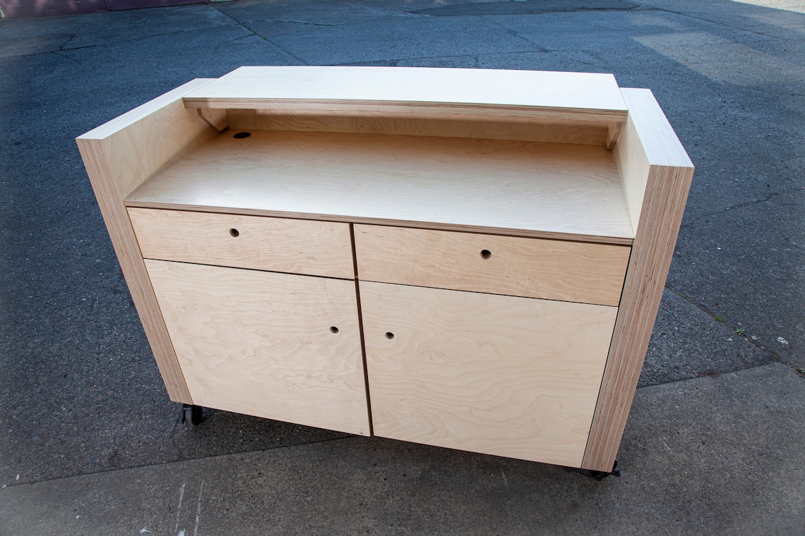 Portable Reception Desk With Custom Engraved Logo Etsy