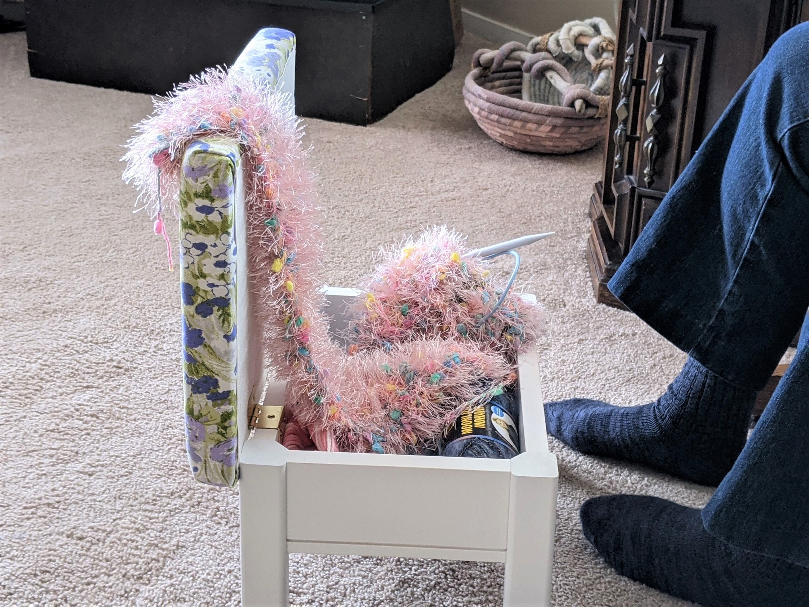 Kleine Hocker mit Lagerung Nähbox Fußstütze | Etsy