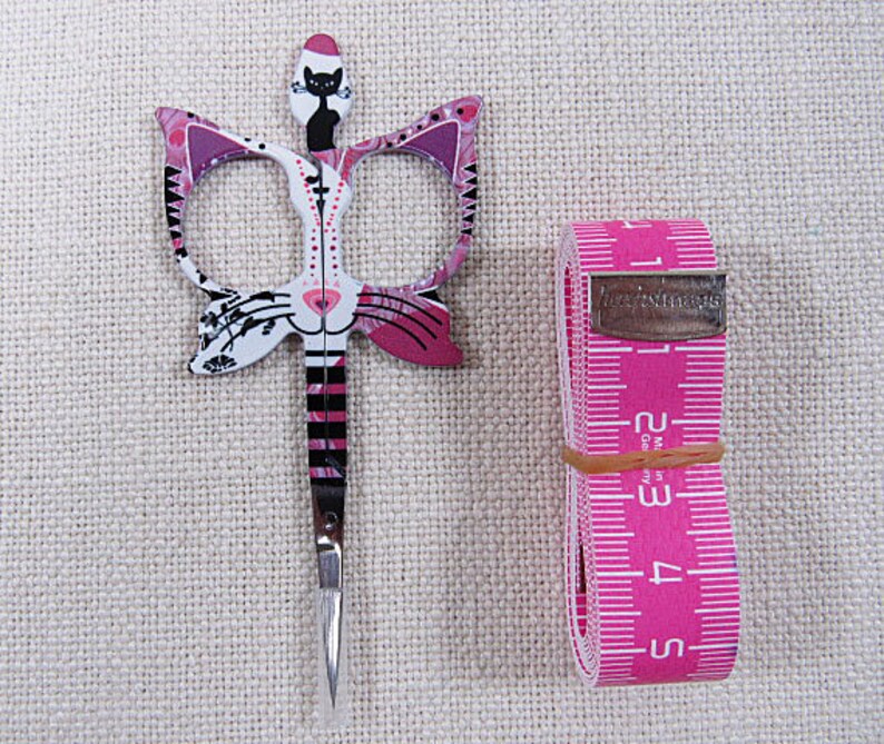 Cat Scissors With Tape Needlework Scissors Etsy