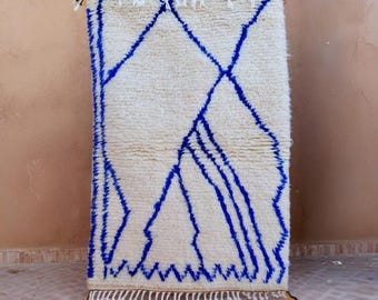 moroccan wool rug | blue berber rug | handmade wool rug