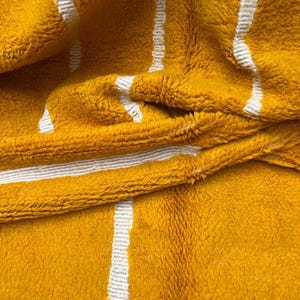 Custom Shag Rug, Mustard Shag Rug, Custom Size Rug, Geometric Line Rug, Moroccan Style Rug, Minimalist Line Rug, Modern Boho Rug