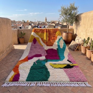 Moroccan berber rug, Abstract berber rug, Colorful area rug, Color block rug, Modern abstract rug, Modern colorful rug, Boho area rug