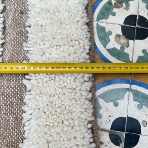 Moroccan Berber Rug | Beni Ourain Rug | Abstract Berber Rug | Cream Berber Rug | Minimalist Wool Rug | Geometric Wool Rug | Taupe Line Rug