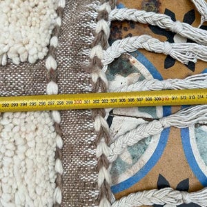 Moroccan Berber Rug | Beni Ourain Rug | Abstract Berber Rug | Cream Berber Rug | Minimalist Wool Rug | Geometric Wool Rug | Taupe Line Rug