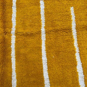 Custom Shag Rug, Mustard Shag Rug, Custom Size Rug, Geometric Line Rug, Moroccan Style Rug, Minimalist Line Rug, Modern Boho Rug
