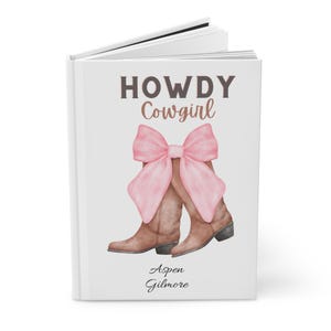 Cowgirl Hardcover Journal, Personalized Howdy Cowgirl Notebook, Western Diary Gift, Custom Cowgirl Planner, Rodeo Notebook Journal