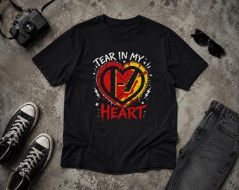 Twenty One Pilots Tear In My Heart Shirt | Distressed Band Tee, Festival Apparel