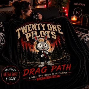 Twenty One Pilots Blanket, Velveteen Plush Throw, Ultra Soft Cozy Fan Gift, Alternative Rock Bedroom Decor, Gothic Aesthetic Blanket image 1