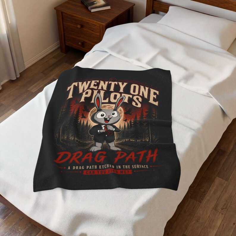 Twenty One Pilots Blanket, Velveteen Plush Throw, Ultra Soft Cozy Fan Gift, Alternative Rock Bedroom Decor, Gothic Aesthetic Blanket image 6