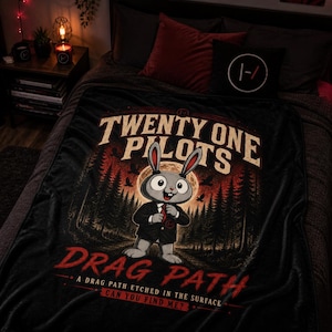 Twenty One Pilots Blanket, Velveteen Plush Throw, Ultra Soft Cozy Fan Gift, Alternative Rock Bedroom Decor, Gothic Aesthetic Blanket image 3