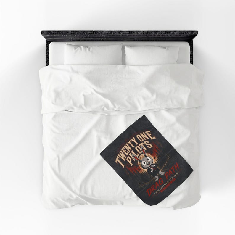 Twenty One Pilots Blanket, Velveteen Plush Throw, Ultra Soft Cozy Fan Gift, Alternative Rock Bedroom Decor, Gothic Aesthetic Blanket image 9