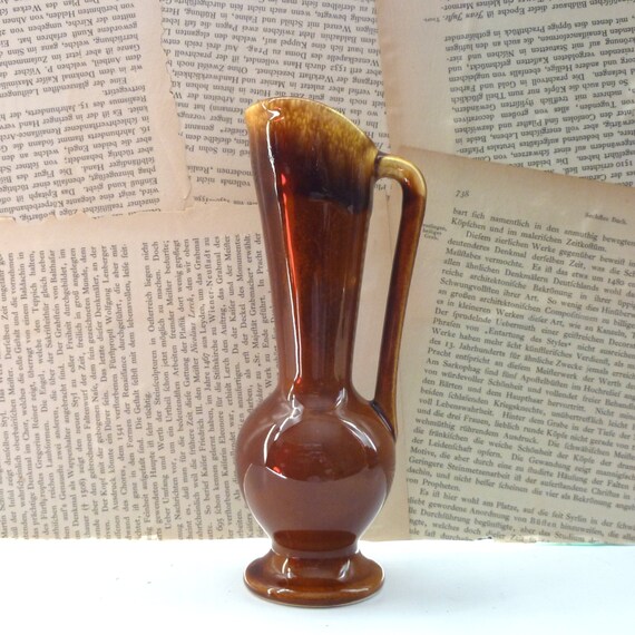 Brown Drip Glazed 1 Vase Shaped Like An Ewer Jug Pitcher Etsy
