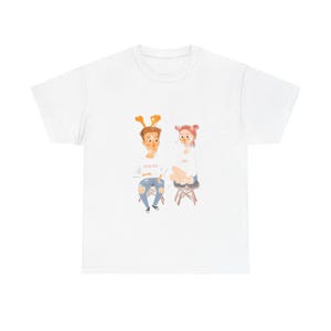 T-shirt unisexe en coton épais dessin animé, t-shirt graphique mignon, chemise humoristique, cadeau pour des amis, tenue décontractée, cadeau d'anniversaire, t-shirt à thème animal