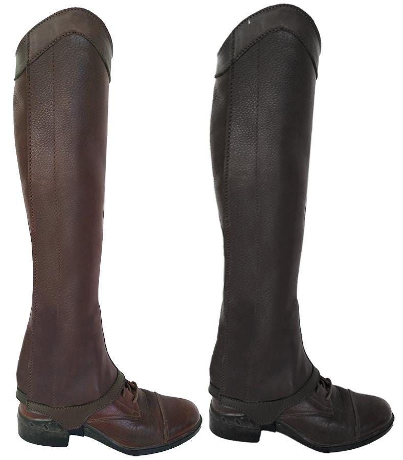 Chaps équitation Vintage – Cuir Daim Marron – Ranch Cowboy – Taille Adulte – USA