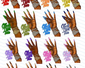 Clock That Tea Hand Graphic | Luxury PNG Digital Download