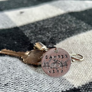 Hand Stamped Camper Keys Keychain