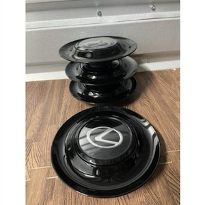 Set Of 4 Black Floating Center Caps For Lexus Hubcap Rim Emblem 182 mm 7.2 In