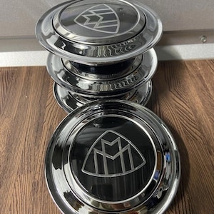 4pcs Chrome Spin Floating Center Caps For Mercedes Benz Maybach 145mm