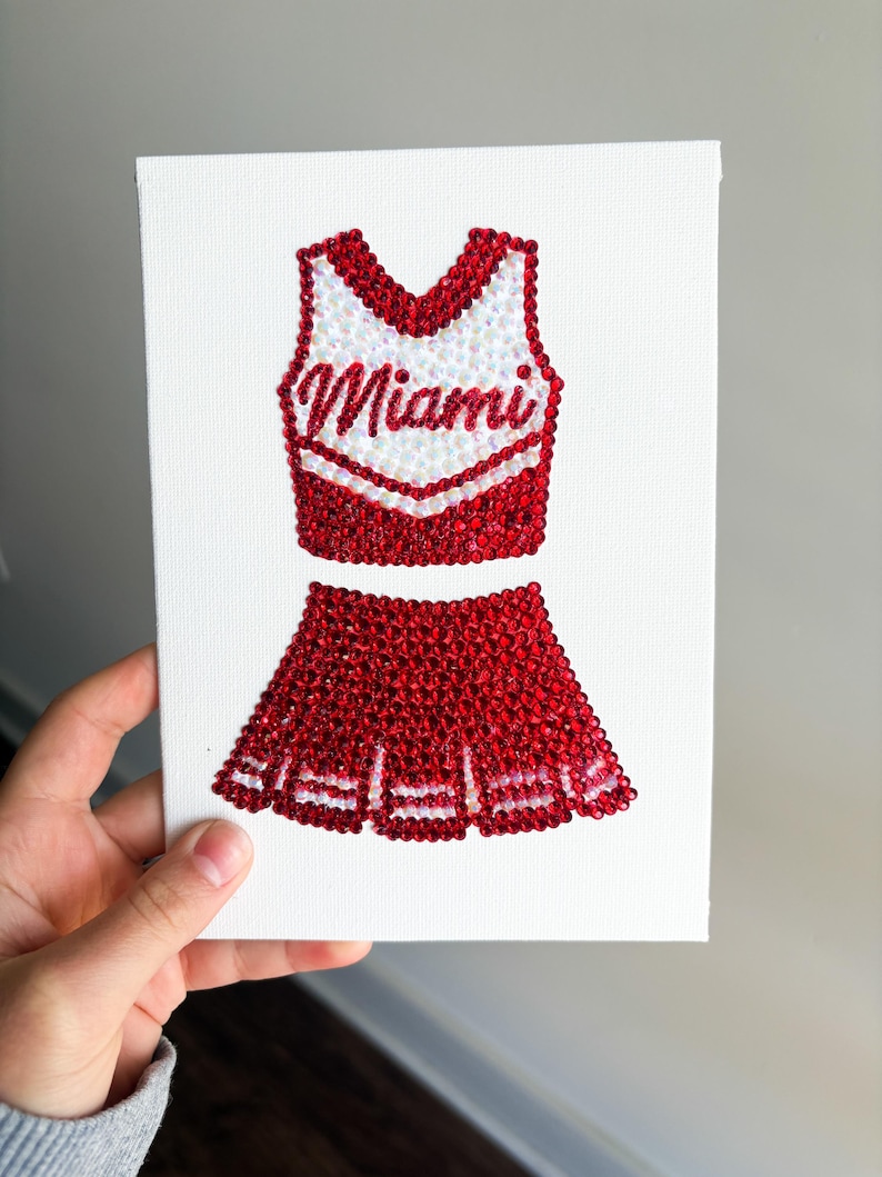 Custom Cheer Uniform I Rhinestone Art Canvas - Small (made to Order) - Etsy