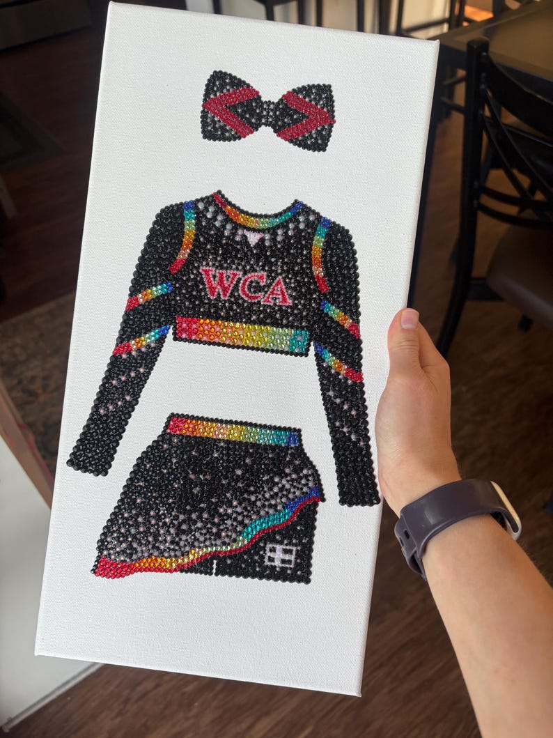 Custom Cheer Uniform I Rhinestone Art Canvas - Large (made to Order) - Etsy