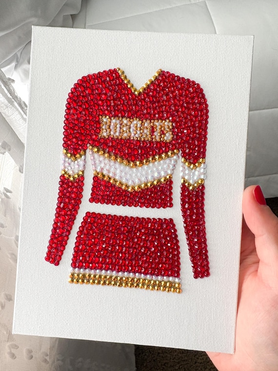 Custom Cheer Uniform I Rhinestone Art Canvas - Small (Made to Order)
