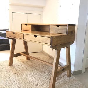 Handmade Pine Office Desk, Rustic Wood Writing Table, Home Office Workstation, Study Desk, Vanity, Farmhouse Furniture