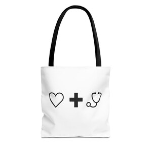 Heart Stethoscope Tote Bag | Nurse Appreciation Gift, Medical Student Essentials, Everyday Use, Healthcare Worker Presents, Hospital Bag