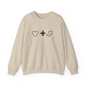Heart + Stethoscope Sweatshirt, Medical Apparel, Doctor Gift, Nursing Crewneck, Funny Sweatshirt, Healthcare Clothing