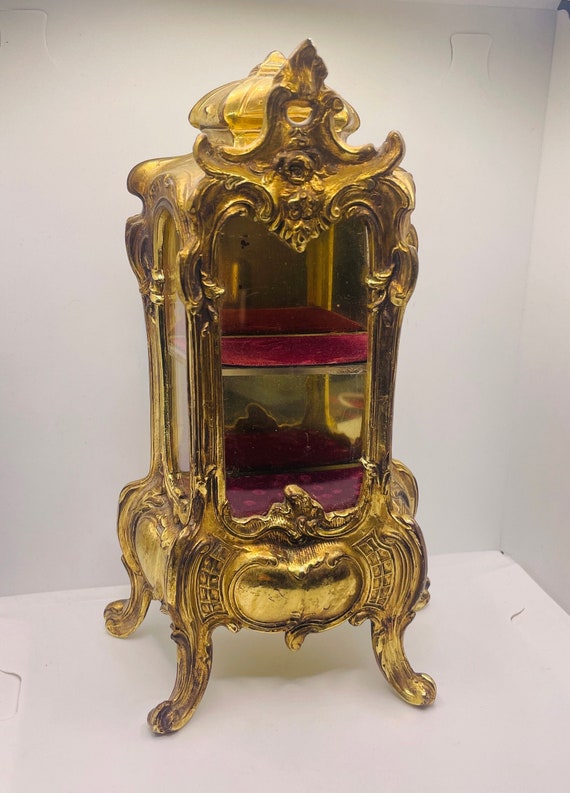 Antique Louis XV Style Ormolu Gold Miniature Vitri