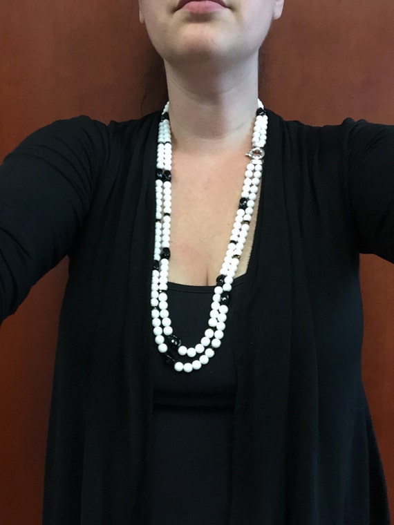 Vintage Sterling Silver Czech Glass Bead Necklace… - image 2