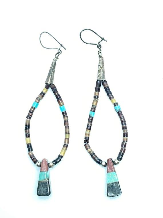 Native American Beautiful Vintage Santo Domingo Turquoise Sterling Silver Necklace Old Native American Beautiful Vintage Santo Domingo Turquoise Sterling Silver Necklace Old